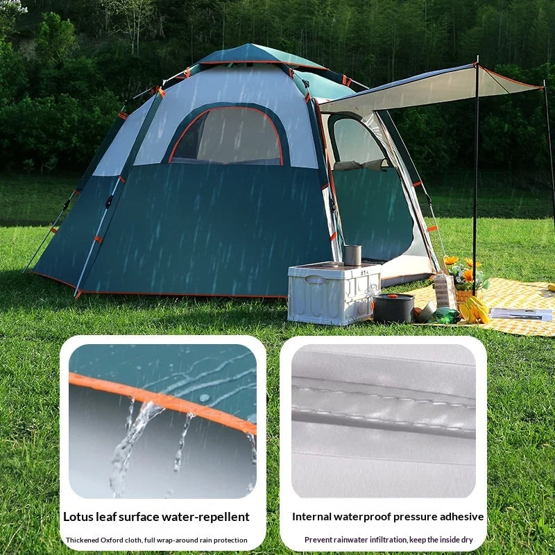 Automatic Thickened Outdoor Camping Tent Portable Folding Quick-Open Picnic Camping Shelter Rainproof Overnight Stay