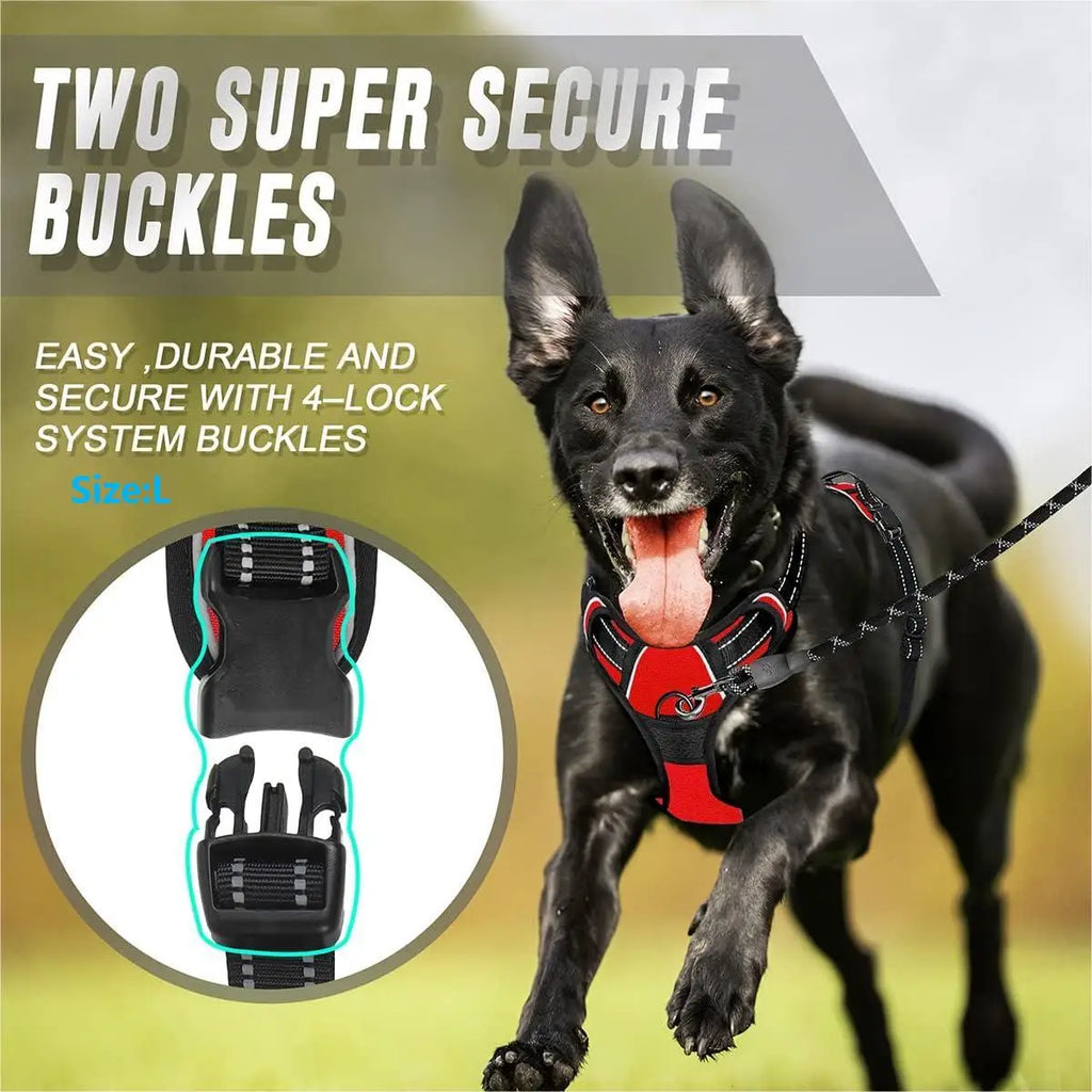 No Pull Dog Harness Front Clip Heavy Duty Reflective