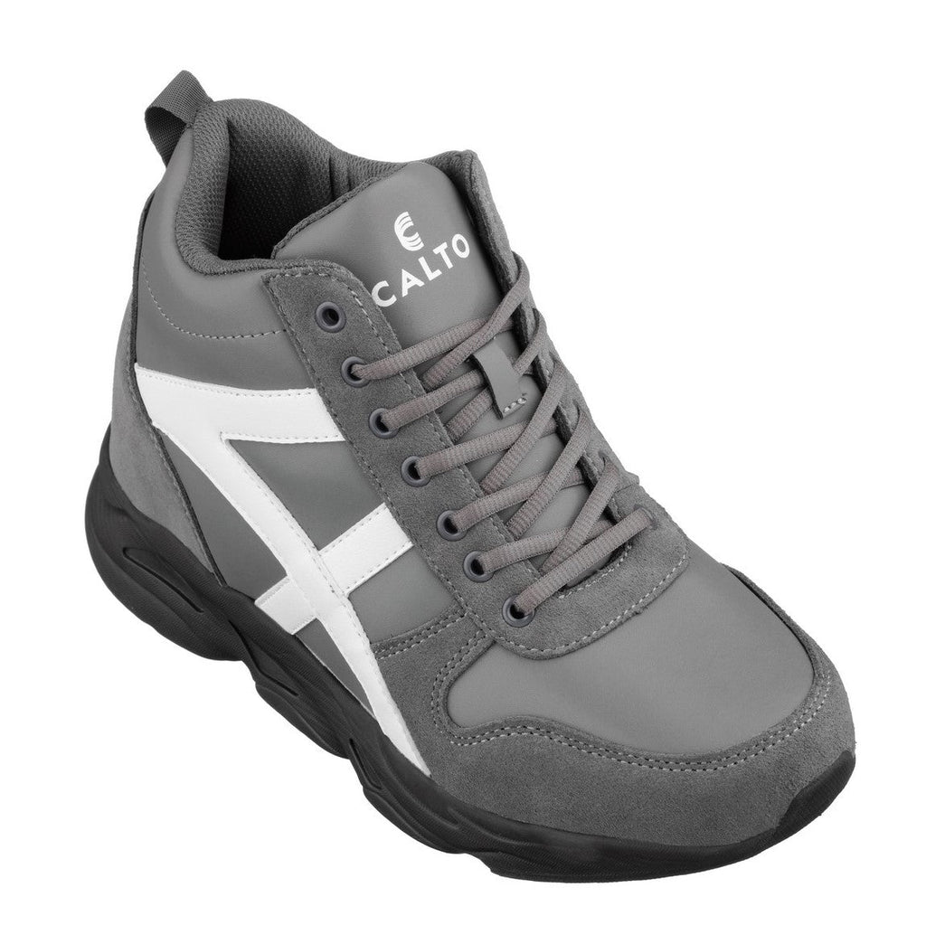 CALTO - S22781 - 3.6 Inches (Grey/White) - Hiking Style Boots