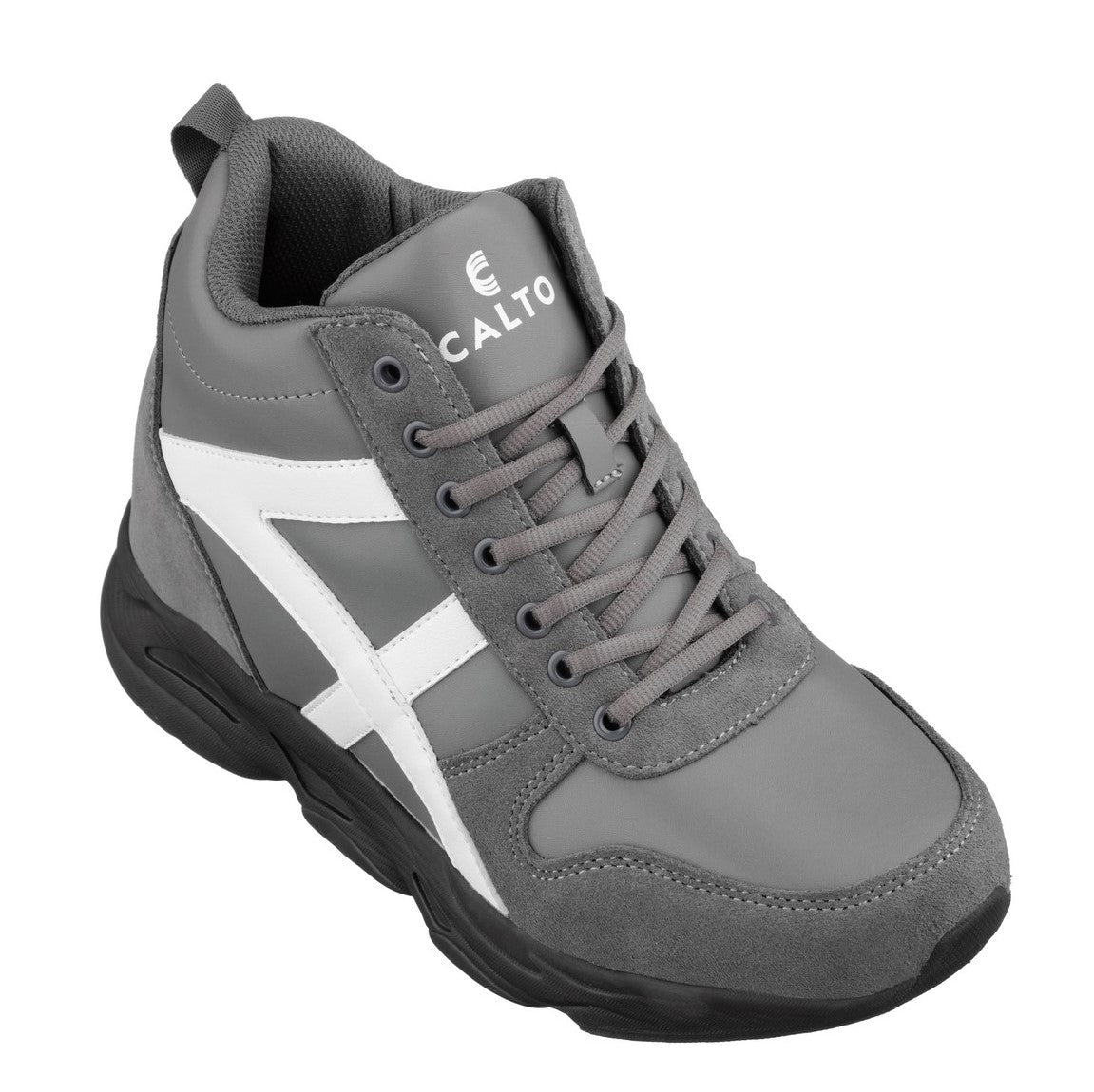 CALTO - S22781 - 3.6 Inches (Grey/White) - Hiking Style Boots