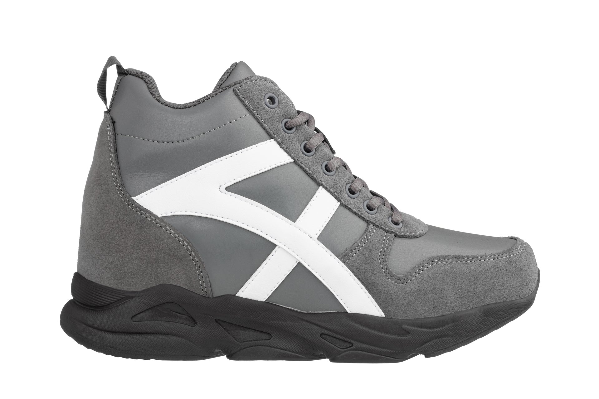 CALTO - S22781 - 3.6 Inches (Grey/White) - Hiking Style Boots