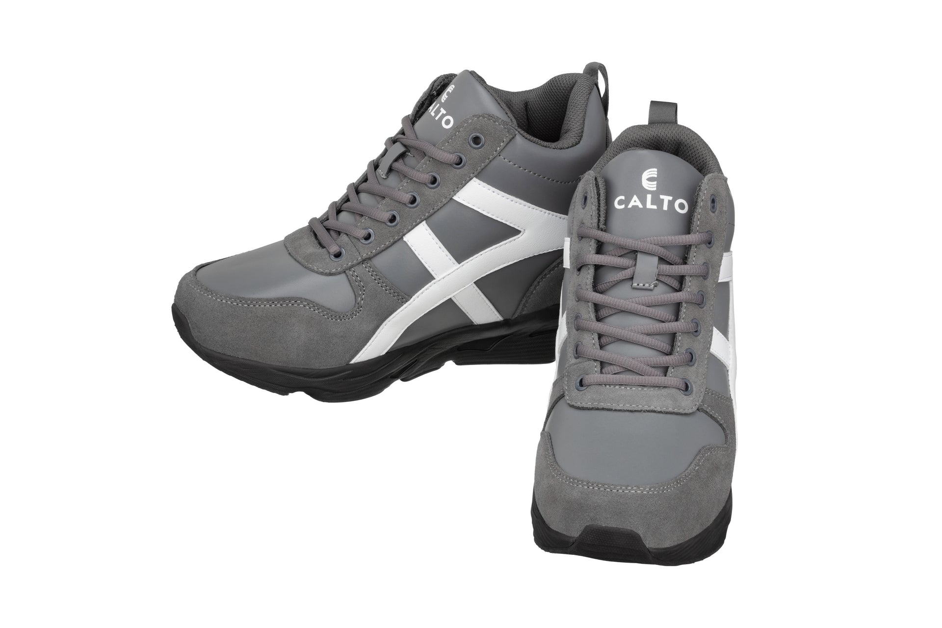 CALTO - S22781 - 3.6 Inches (Grey/White) - Hiking Style Boots