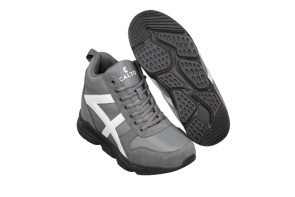 CALTO - S22781 - 3.6 Inches (Grey/White) - Hiking Style Boots