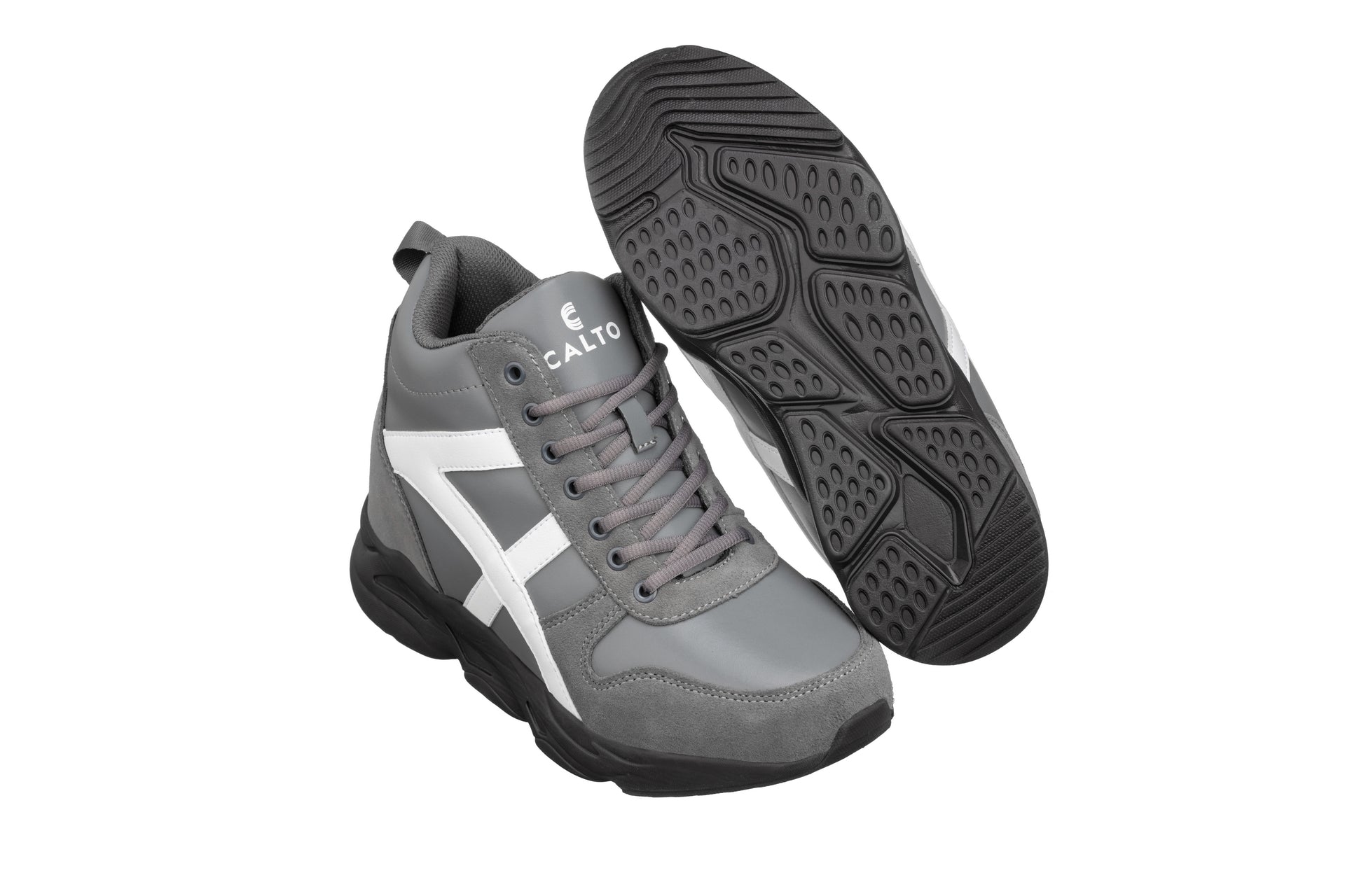 CALTO - S22781 - 3.6 Inches (Grey/White) - Hiking Style Boots