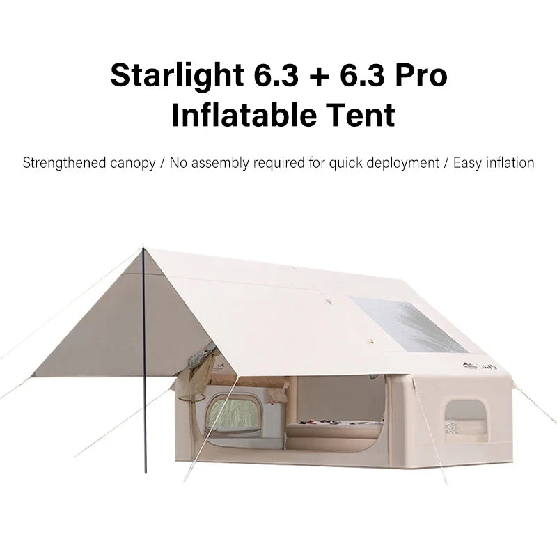 2025 New 2-in-1 Auto Inflatable Tent with Sunshade Waterproof Lightweight Pop-Up Camping Tent for Overnight Outdoor Instant Shel