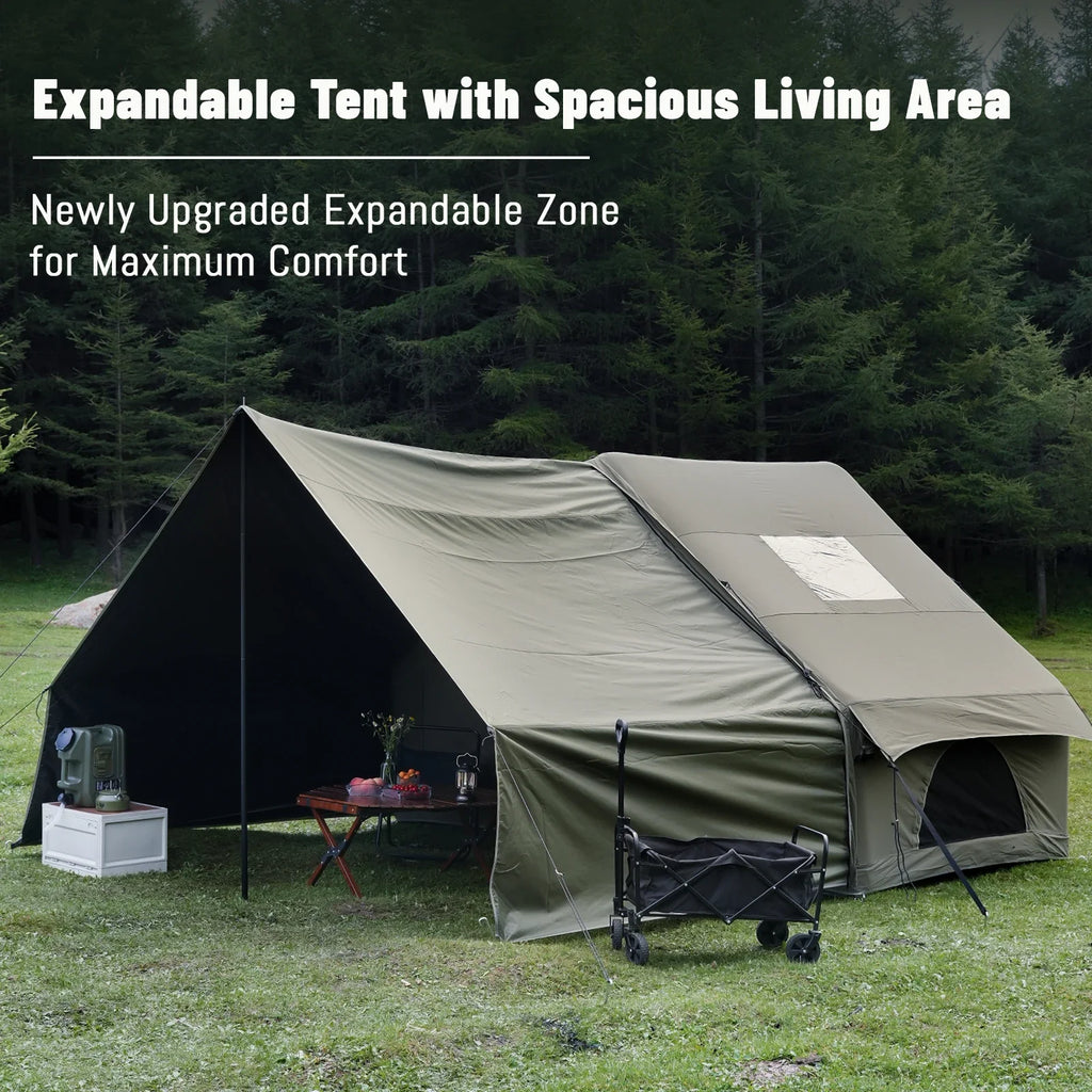 PAKICETUS Inflatable Camping Tent 4 Season Snowproof Family Shelter Hand Pump Easy Setup Outdoor Camping