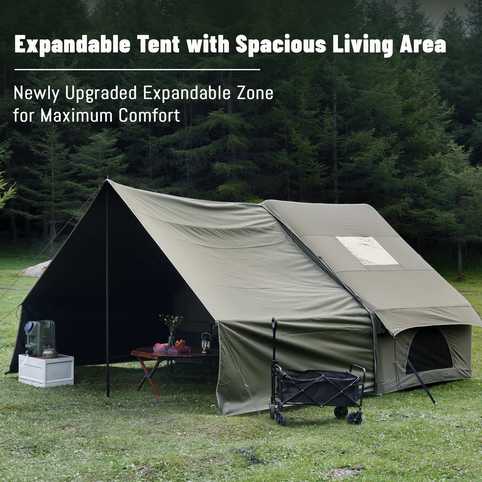 PAKICETUS Inflatable Camping Tent 4 Season Snowproof Family Shelter Hand Pump Easy Setup Outdoor Camping