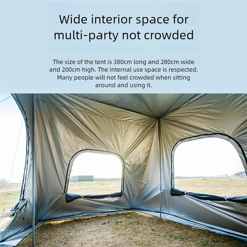 Universal SUV Camping Tent with Spacious Awning Waterproof Car Tent Easy Setup for Backpacking Traveling Outdoors Car Tail Tent