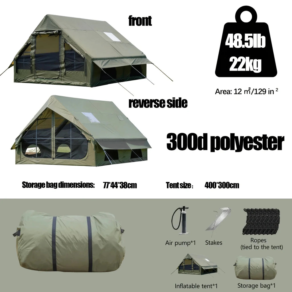 Easy to Set-Up Inflatable Camping Tent with Manual Pump Windproof Inflatable Tent for Outdoor Adventure