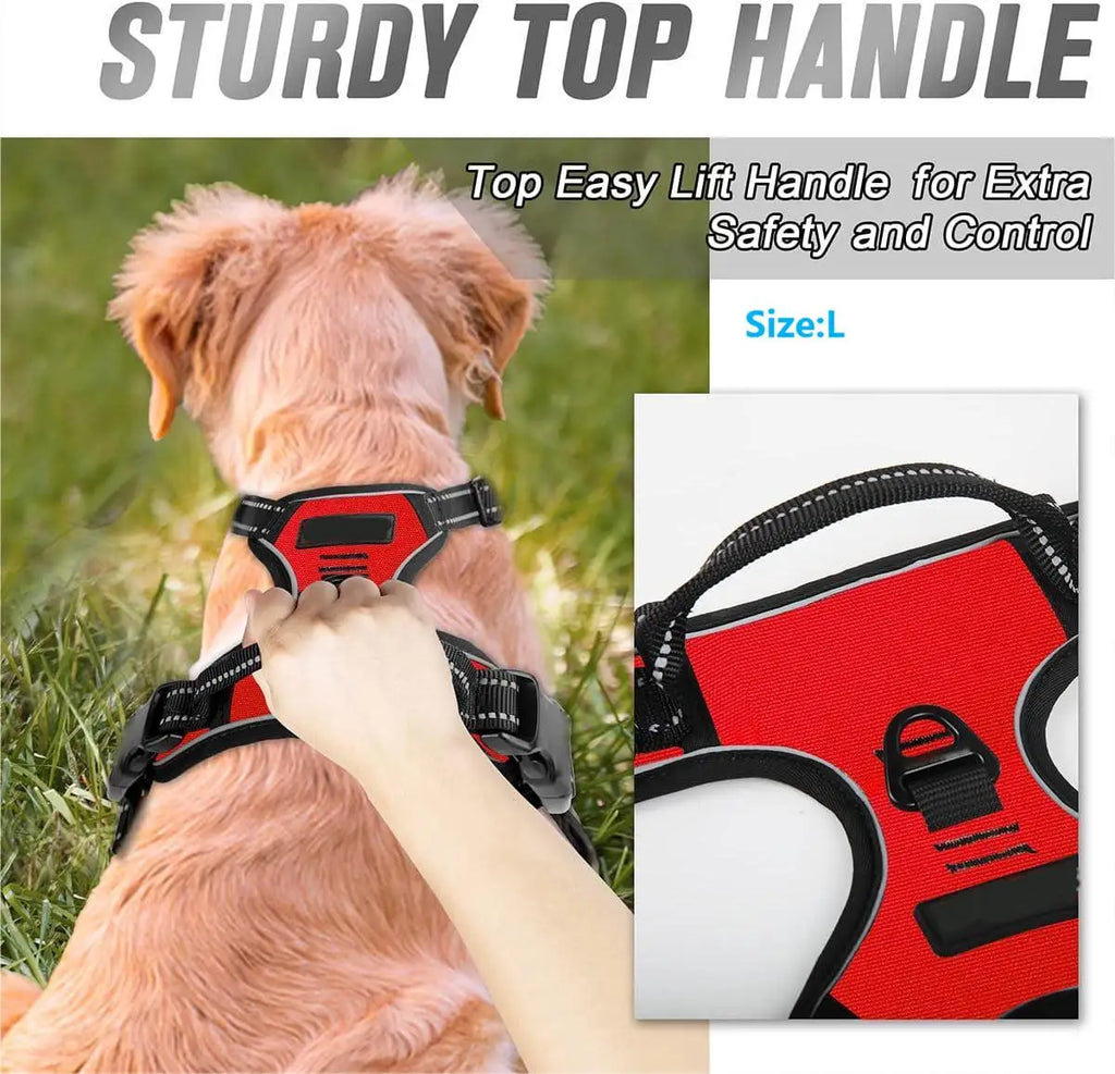 No Pull Dog Harness Front Clip Heavy Duty Reflective