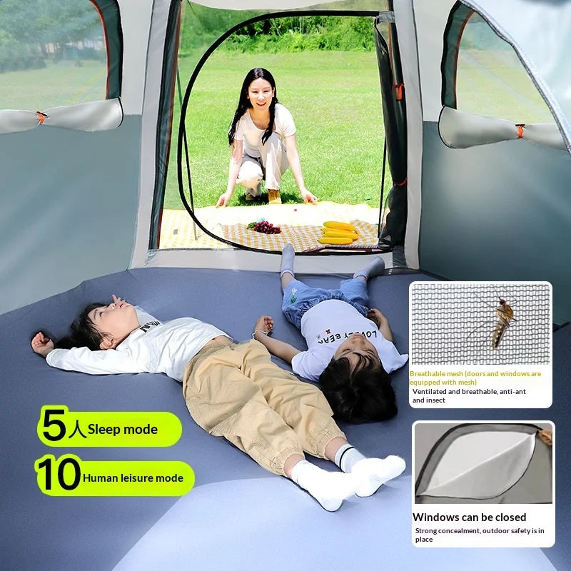 Automatic Thickened Outdoor Camping Tent Portable Folding Quick-Open Picnic Camping Shelter Rainproof Overnight Stay