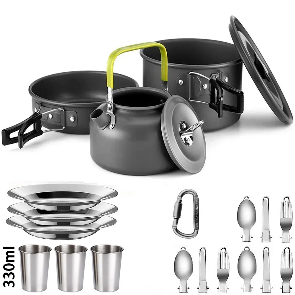 Camping Cooking Set Outdoor Aluminum Lightweight Equipment Camping