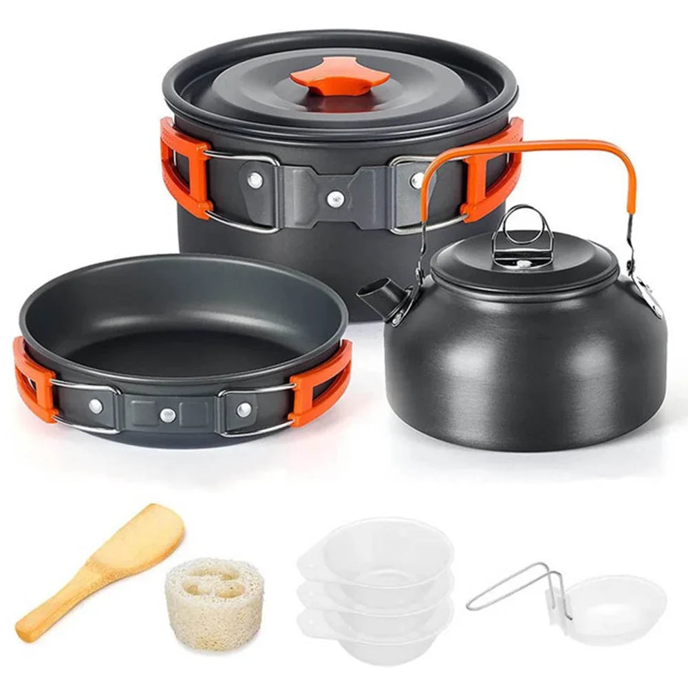 Camping Cooking Set Outdoor Aluminum Lightweight Equipment Camping