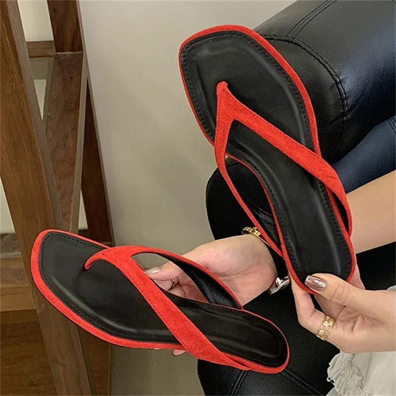 Eilyken Fashion Shallow Square Clip Toe Slippers Women Low Heels Sandals 2026 Summer Party Flip Flops Female Shoes
