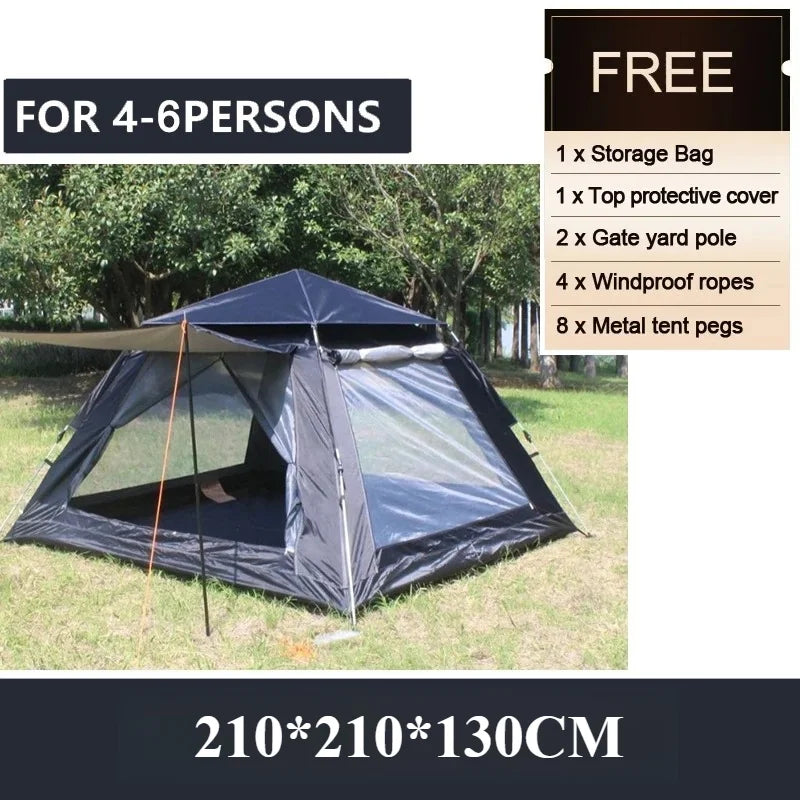 Goture 4/6 Person Automatic Camping Tents Outdoor Waterproof Large Space Quick Open Tent