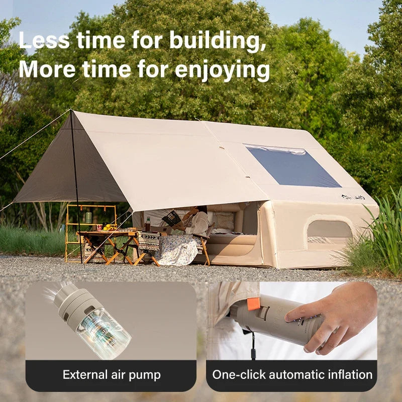 2025 New 2-in-1 Auto Inflatable Tent with Sunshade Waterproof Lightweight Pop-Up Camping Tent for Overnight Outdoor Instant Shel