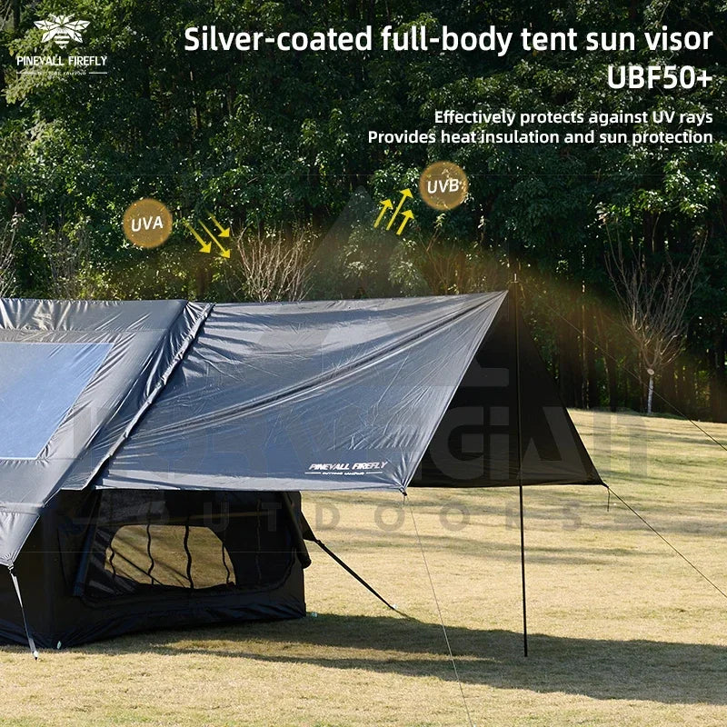 King-Size Inflatable Family Camping Tent for 3 to 6 People with Premium Weatherproofing and Spacious Interior with Large Skyligh