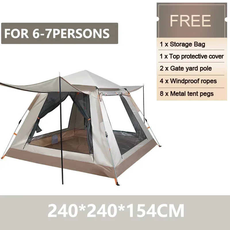 Goture 4/6 Person Automatic Camping Tents Outdoor Waterproof Large Space Quick Open Tent