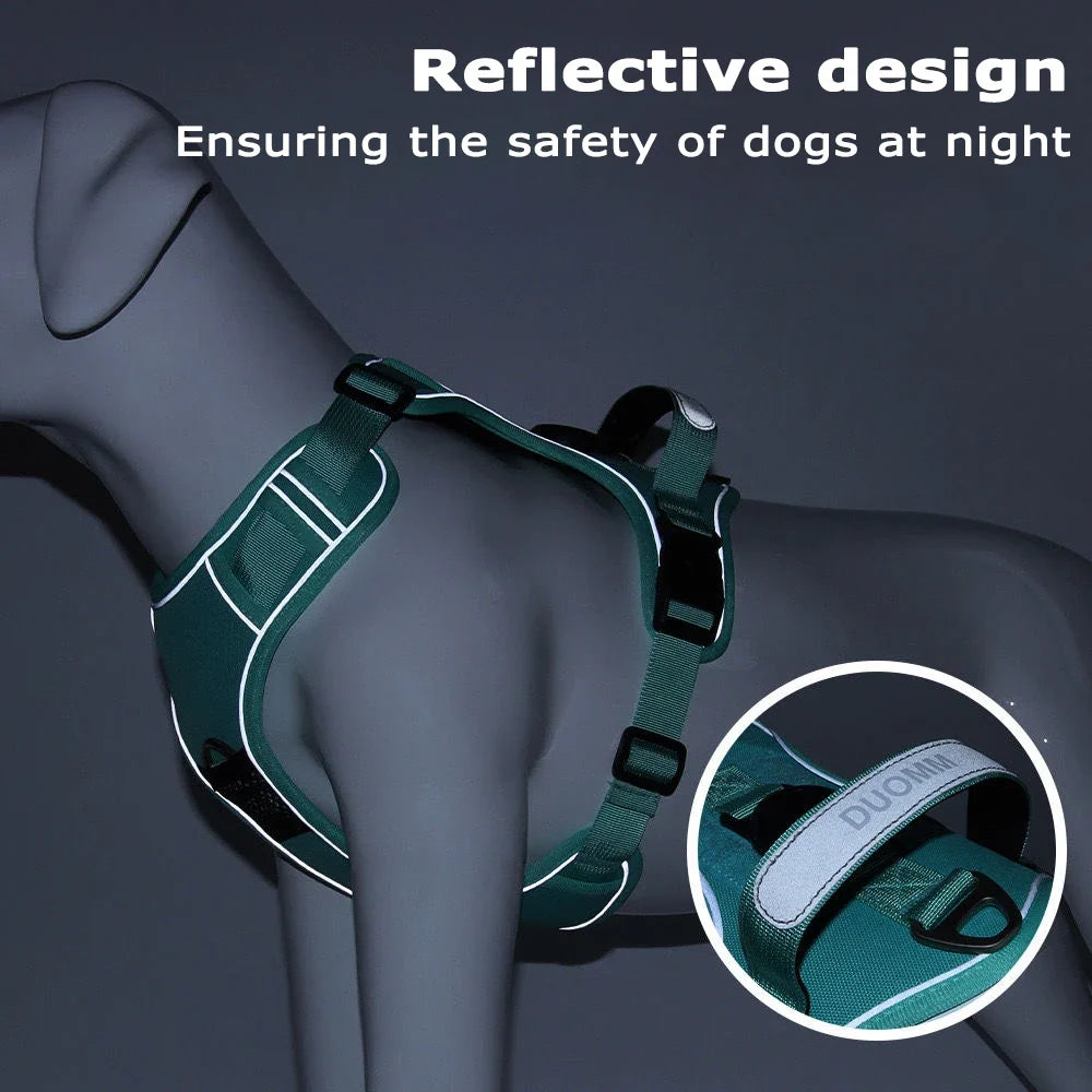 TrackSafe Reflective No-Pull Dog Harness & Leash Set