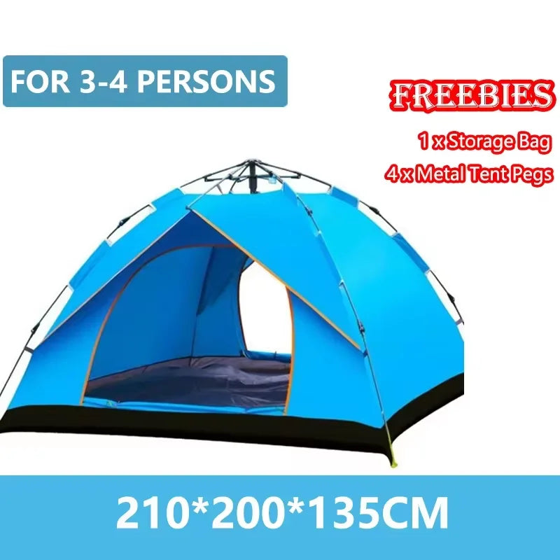 Goture Outdoor Camping Tent 2-6 People Portable Folding Automatic Tent Beach Fishing Family Travel  Park Anti-UV Shade