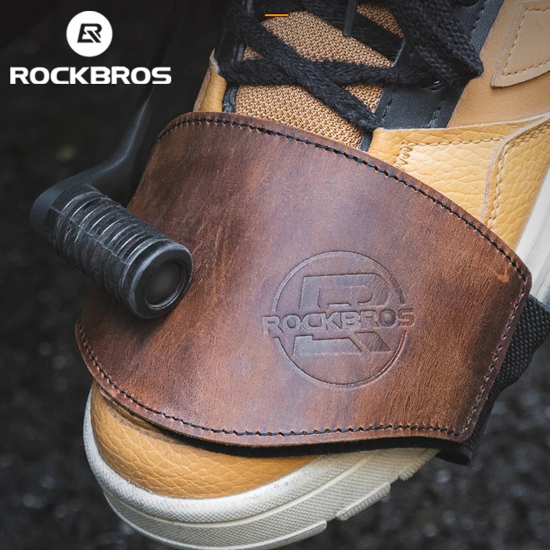 ROCKBROS Motorcycle Shift Lever Shoe Cover Non-slip And Wear Resistant Leather Motorcycle  Protection Gear Shift Pad