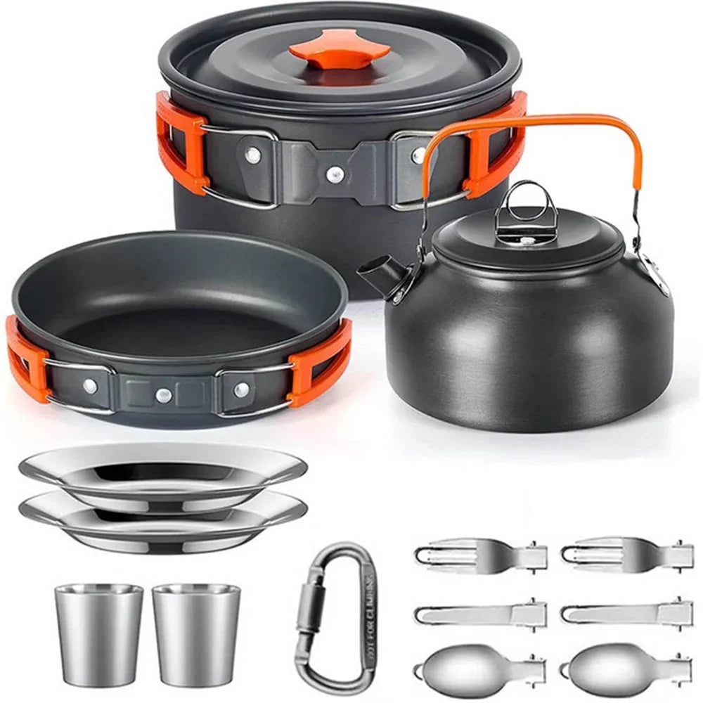 Camping Cooking Set Outdoor Aluminum Lightweight Equipment Camping