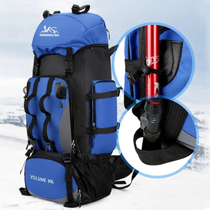 90L Waterproof Backpack Large Capacity