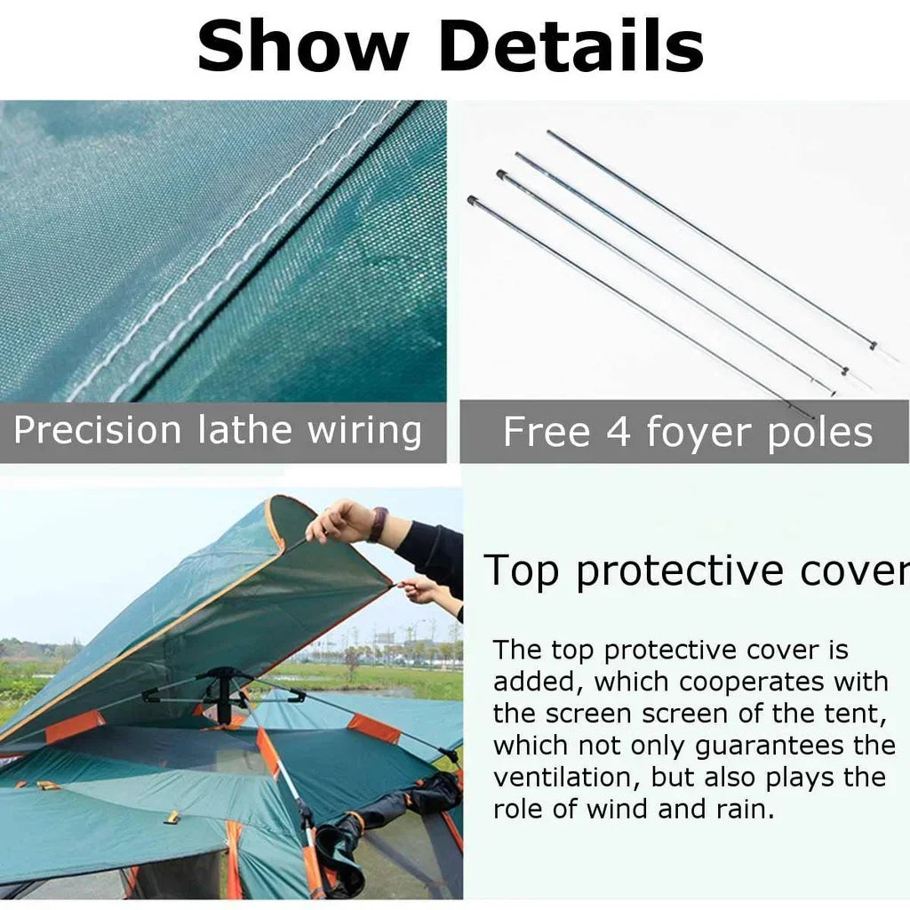 Goture 4/6 Person Automatic Camping Tents Outdoor Waterproof Large Space Quick Open Tent