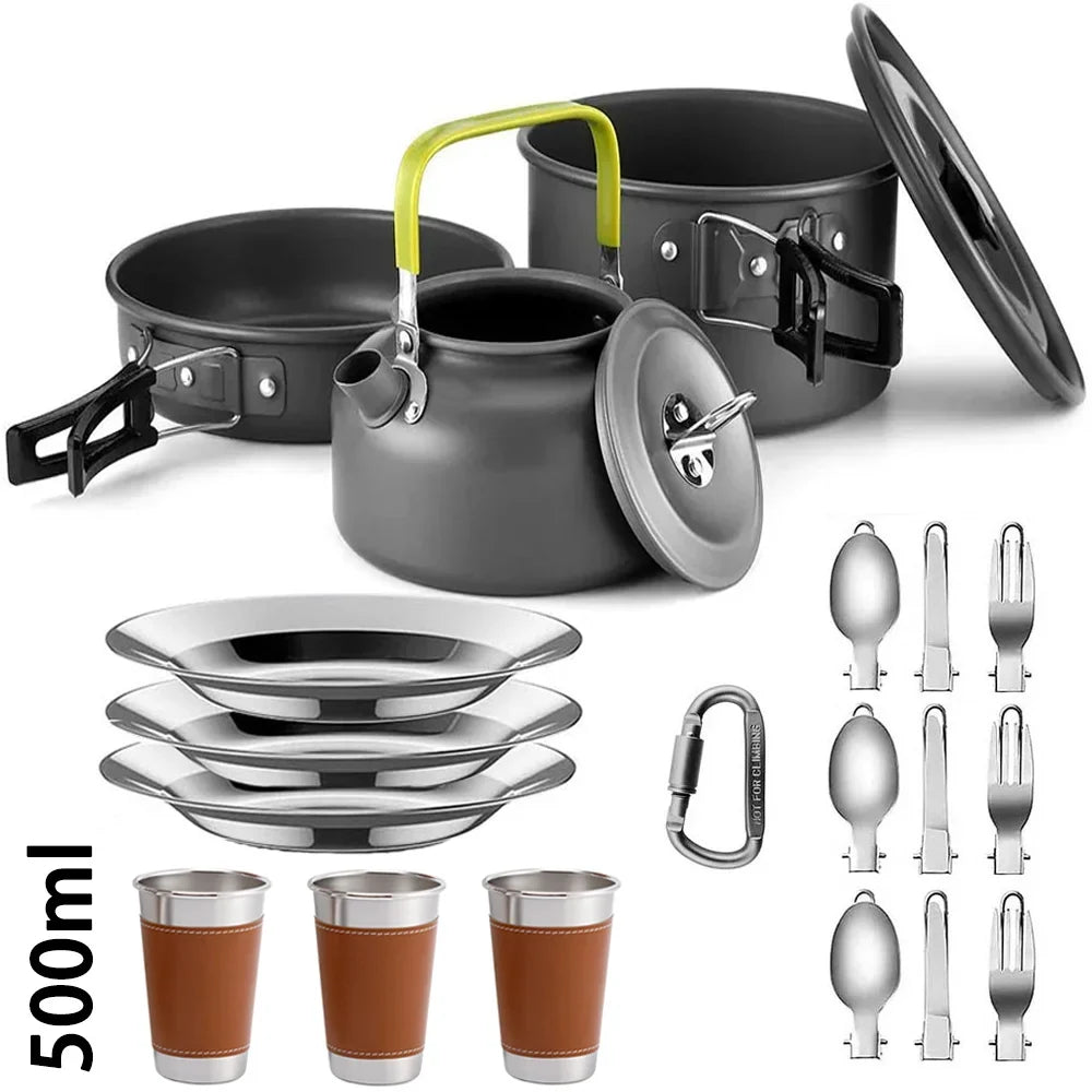 Camping Cooking Set Outdoor Aluminum Lightweight Equipment Camping