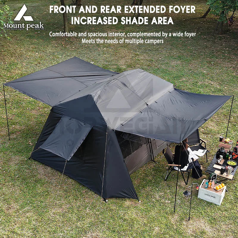 Mount Peak Automatic Large Camping Tent 3-8 People Quick Set Up Ridge Tent with Canopy, Suitable for Outdoor Wilderness Adventur