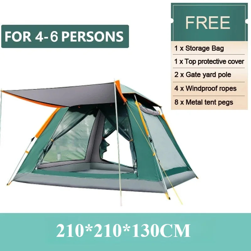 Goture 4/6 Person Automatic Camping Tents Outdoor Waterproof Large Space Quick Open Tent