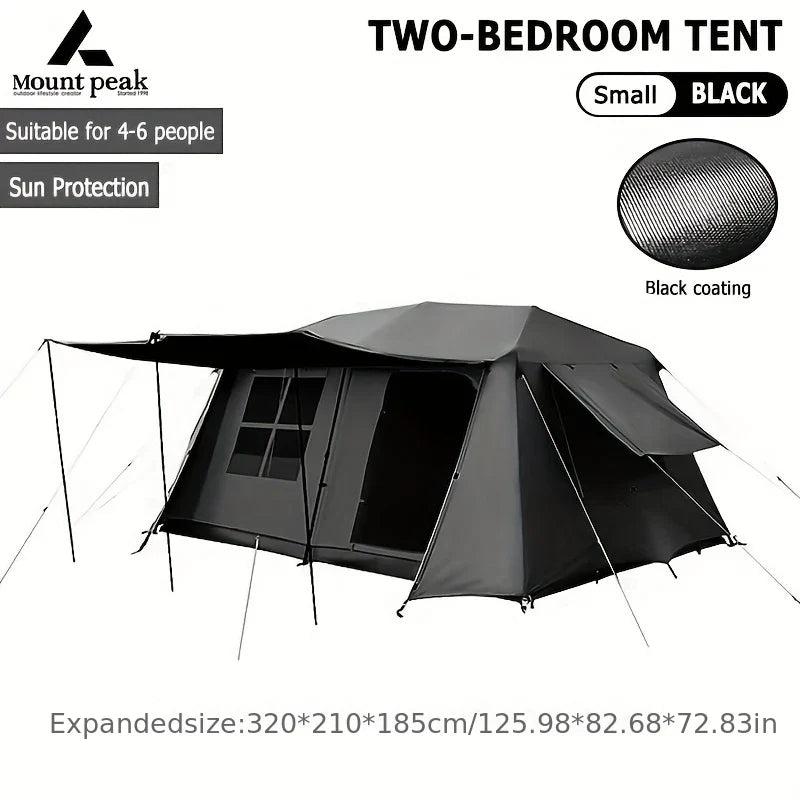 Mount Peak Automatic Large Camping Tent 3-8 People Quick Set Up Ridge Tent with Canopy, Suitable for Outdoor Wilderness Adventur