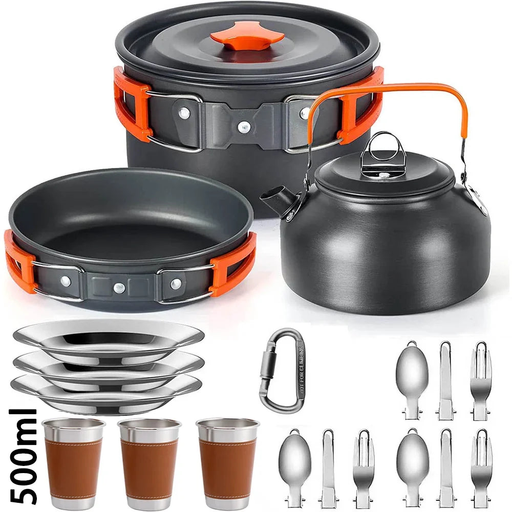 Camping Cooking Set Outdoor Aluminum Lightweight Equipment Camping