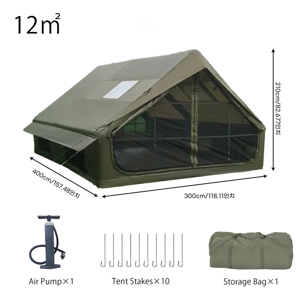 PAKICETUS Inflatable Camping Tent 4-8 People with Windows Portable Water-Resistant Camping Tent