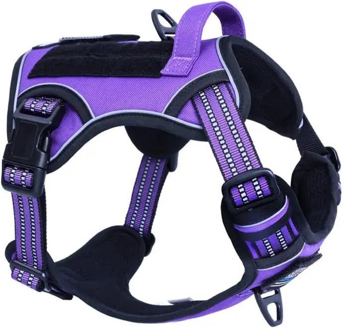 Tactical No-Pull Dog Harness with Handle, Reflective Adjustable Training Vest
