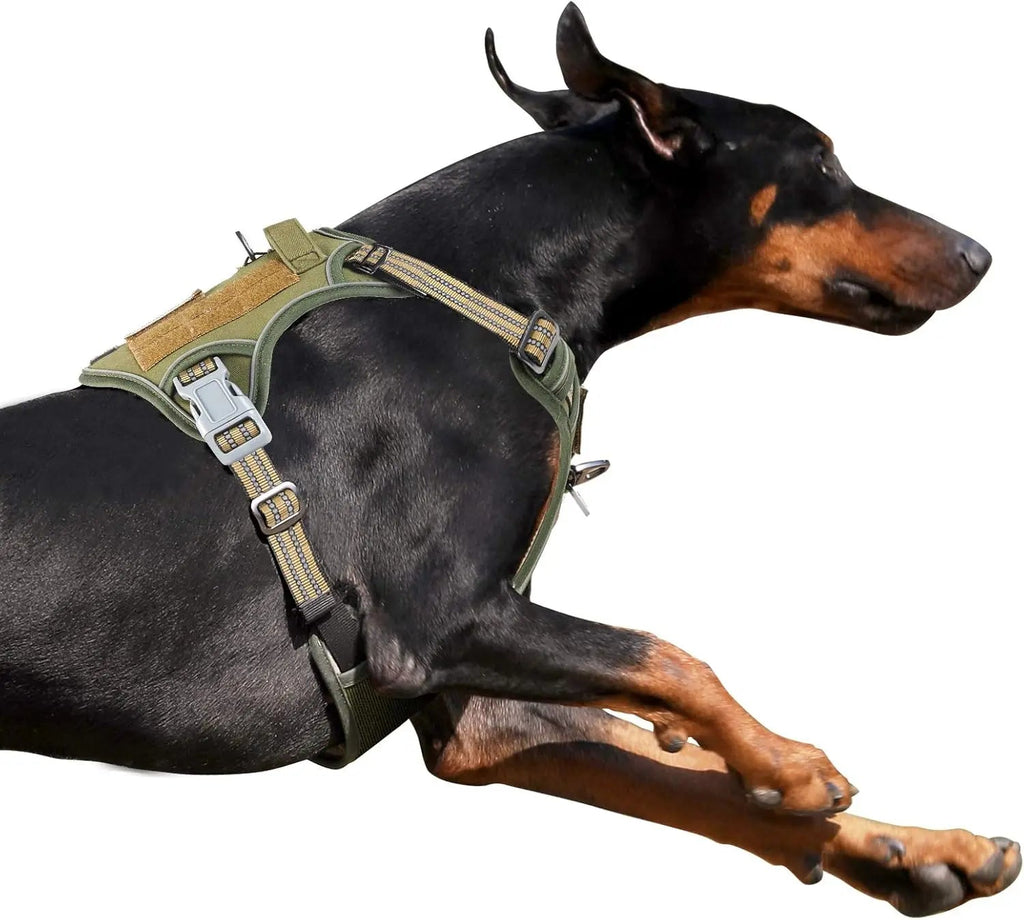 Tactical No-Pull Dog Harness with Handle, Reflective Adjustable Training Vest