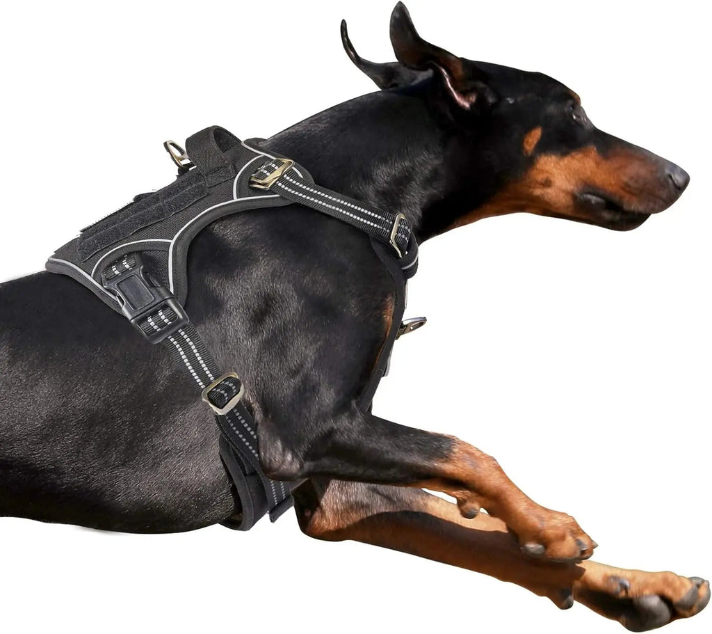 Tactical No-Pull Dog Harness with Handle, Reflective Adjustable Training Vest
