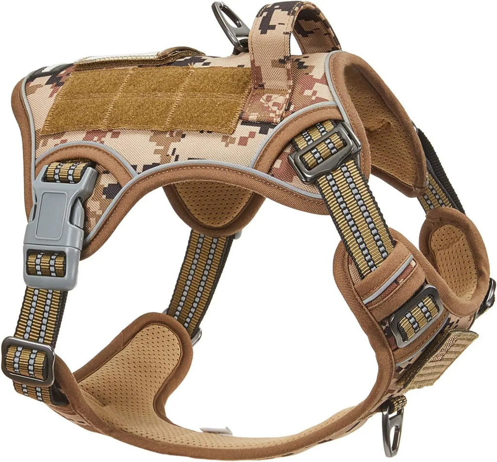 Tactical No-Pull Dog Harness with Handle, Reflective Adjustable Training Vest