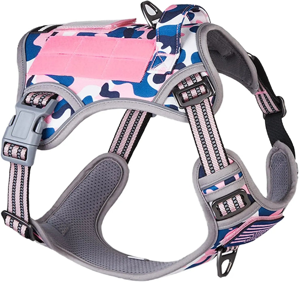 Tactical No-Pull Dog Harness with Handle, Reflective Adjustable Training Vest