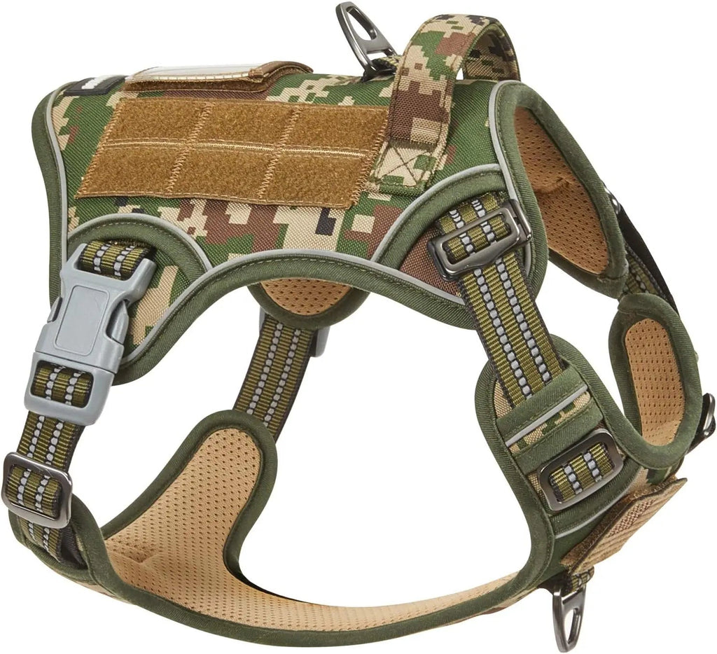 Tactical No-Pull Dog Harness with Handle, Reflective Adjustable Training Vest