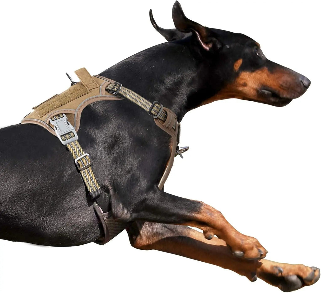 Tactical No-Pull Dog Harness with Handle, Reflective Adjustable Training Vest