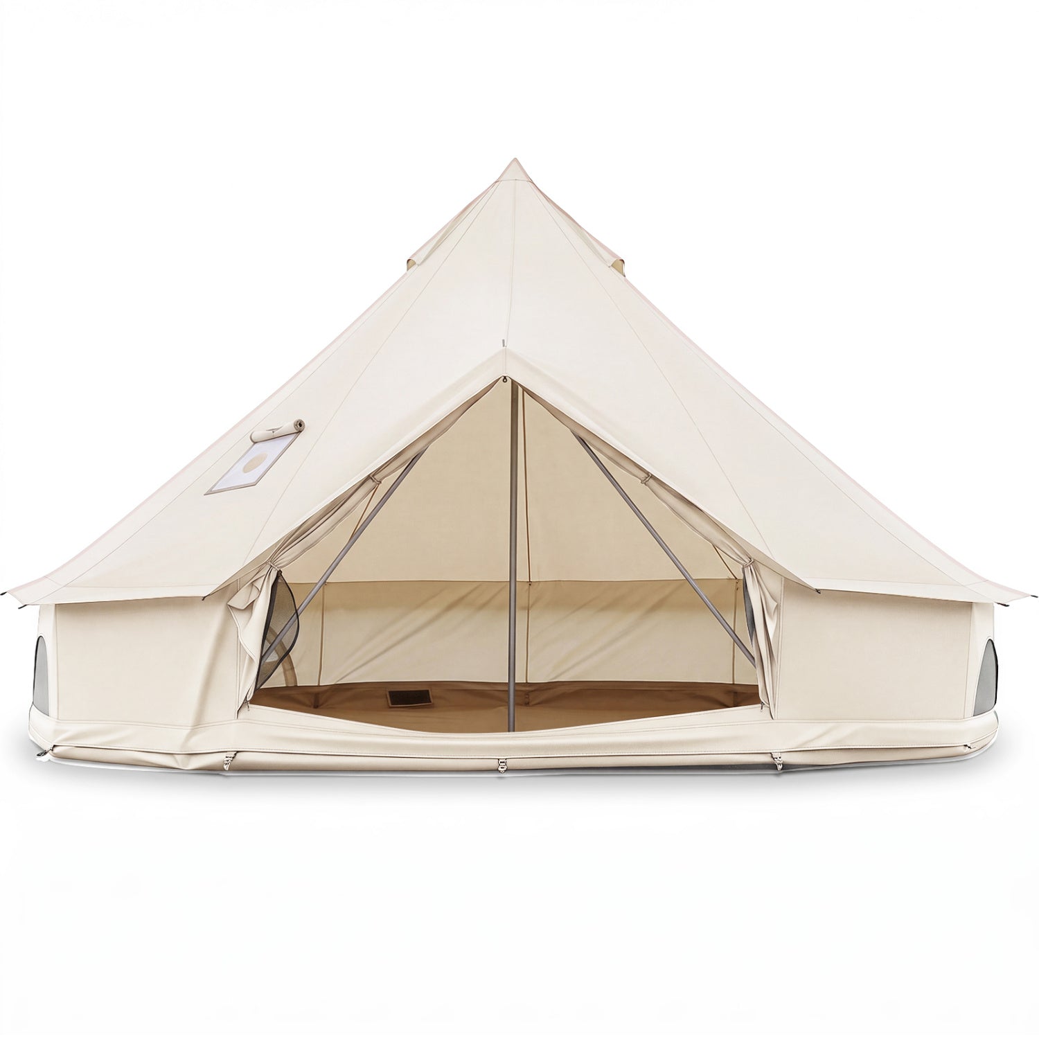 Waterproof Bell Tent with Stove Jack and Mesh Windows