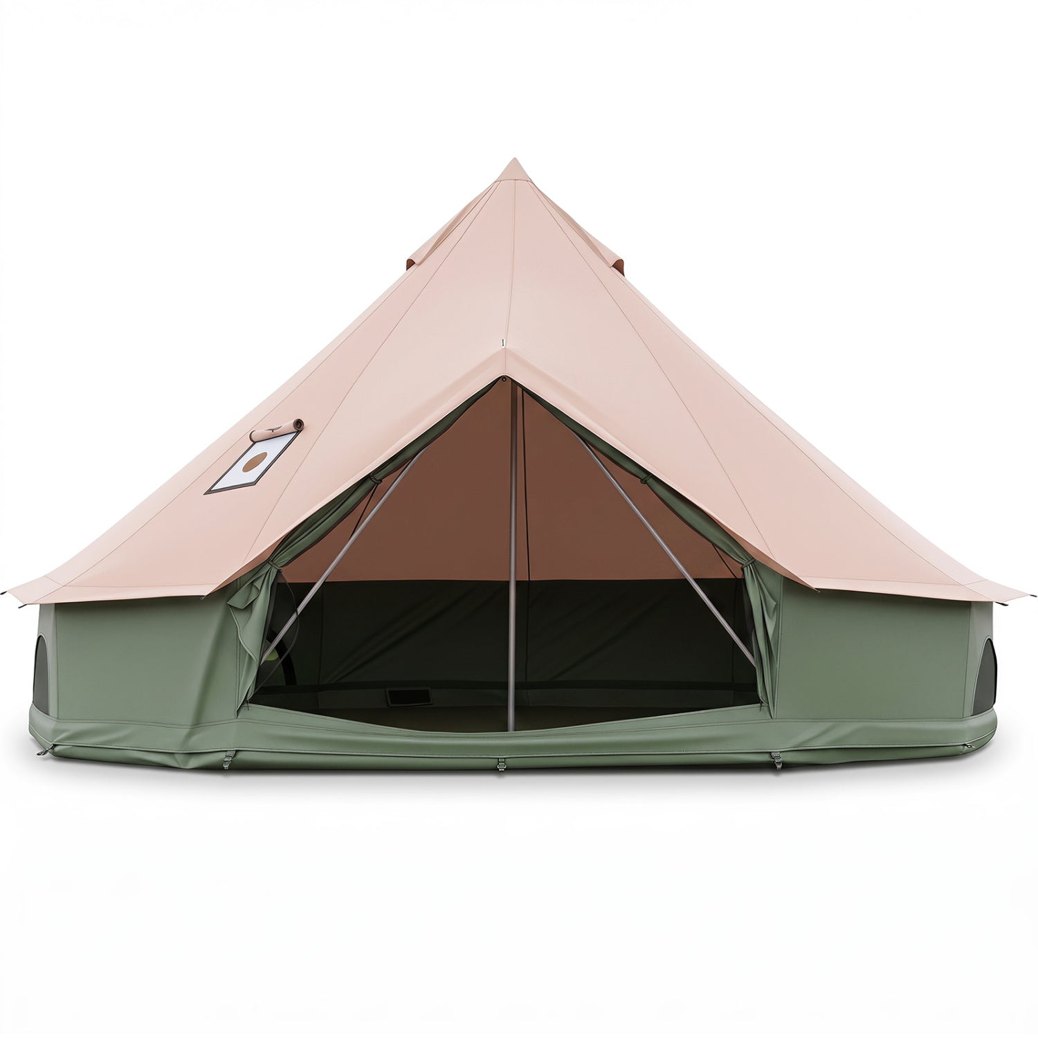 Waterproof Bell Tent with Stove Jack and Mesh Windows