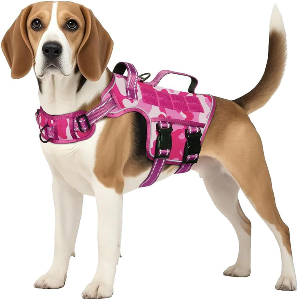No Pull Tactical Dog Harness Heavy Duty Molle Vest for Medium to XLarge Dogs