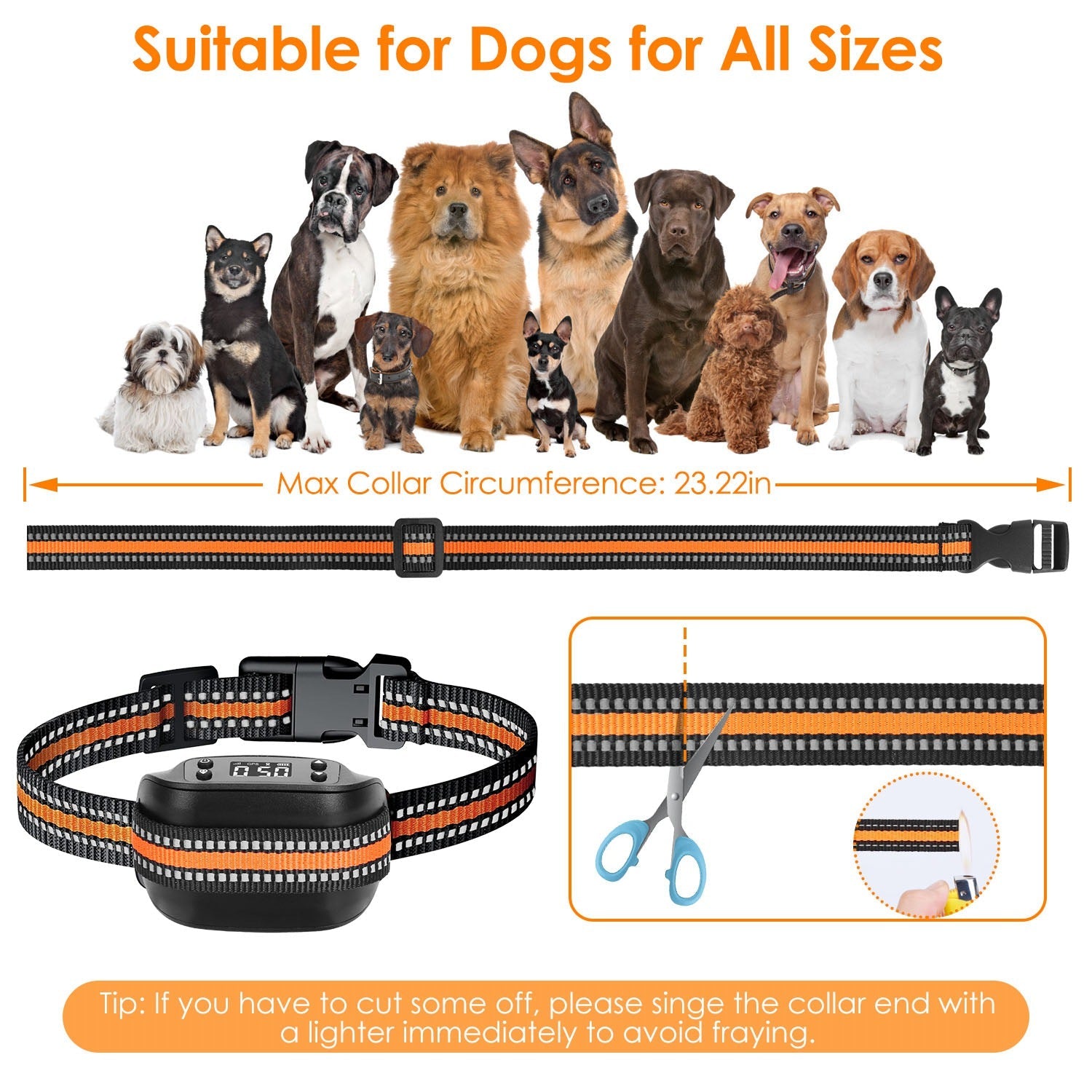 2 In 1 Dog GPS Fence Tracker Wireless  Dog Collar with 32-2887FT Radius IPX6 Waterproof for Small Medium Large Dogs
