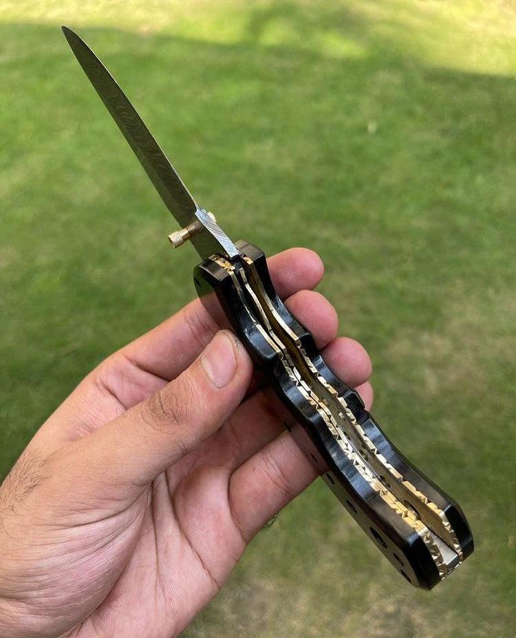Damascus Blade EDC Folding Pocket Knife