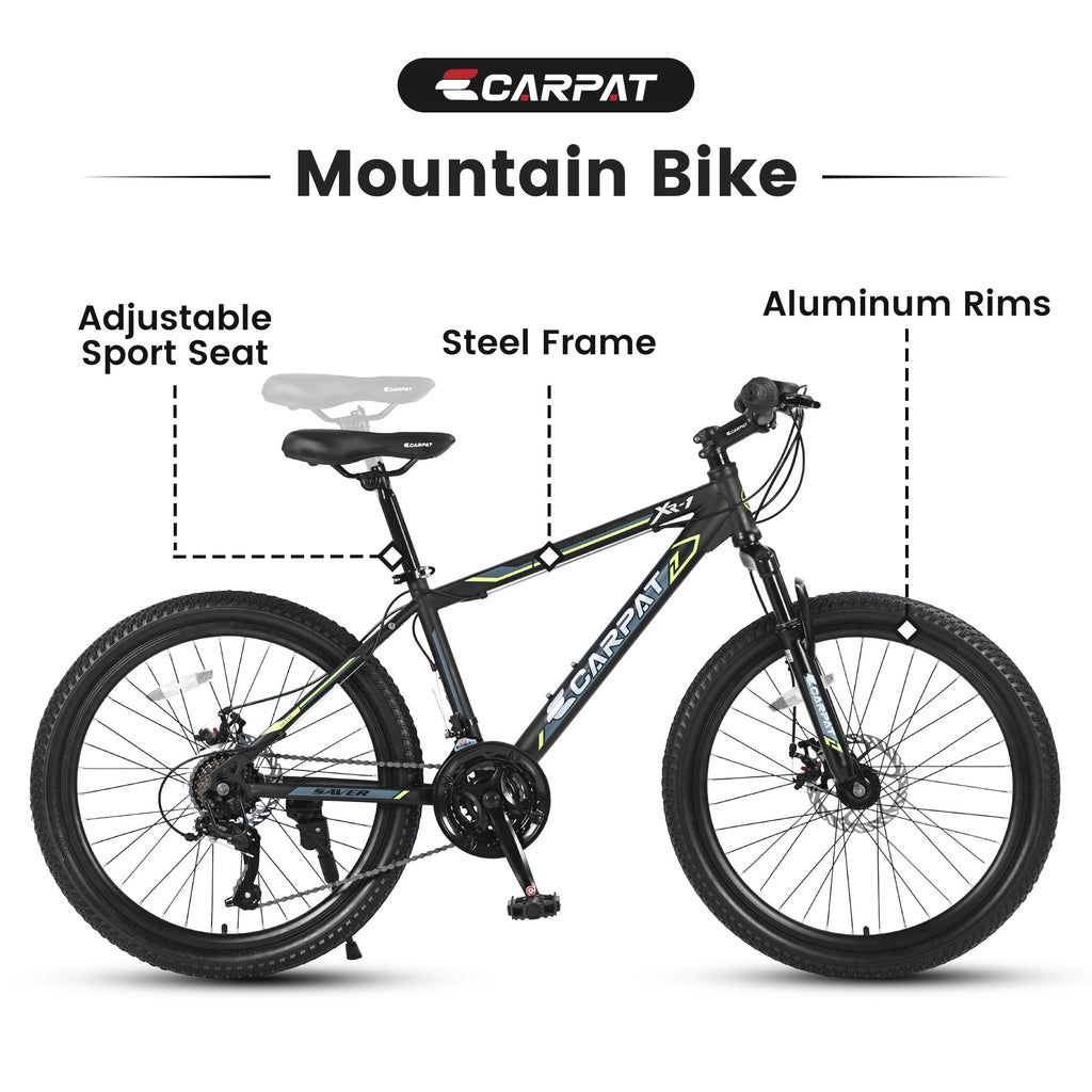 26" Adult Mountain Bike - 21-Speed, Dual Suspension & Disc Brakes