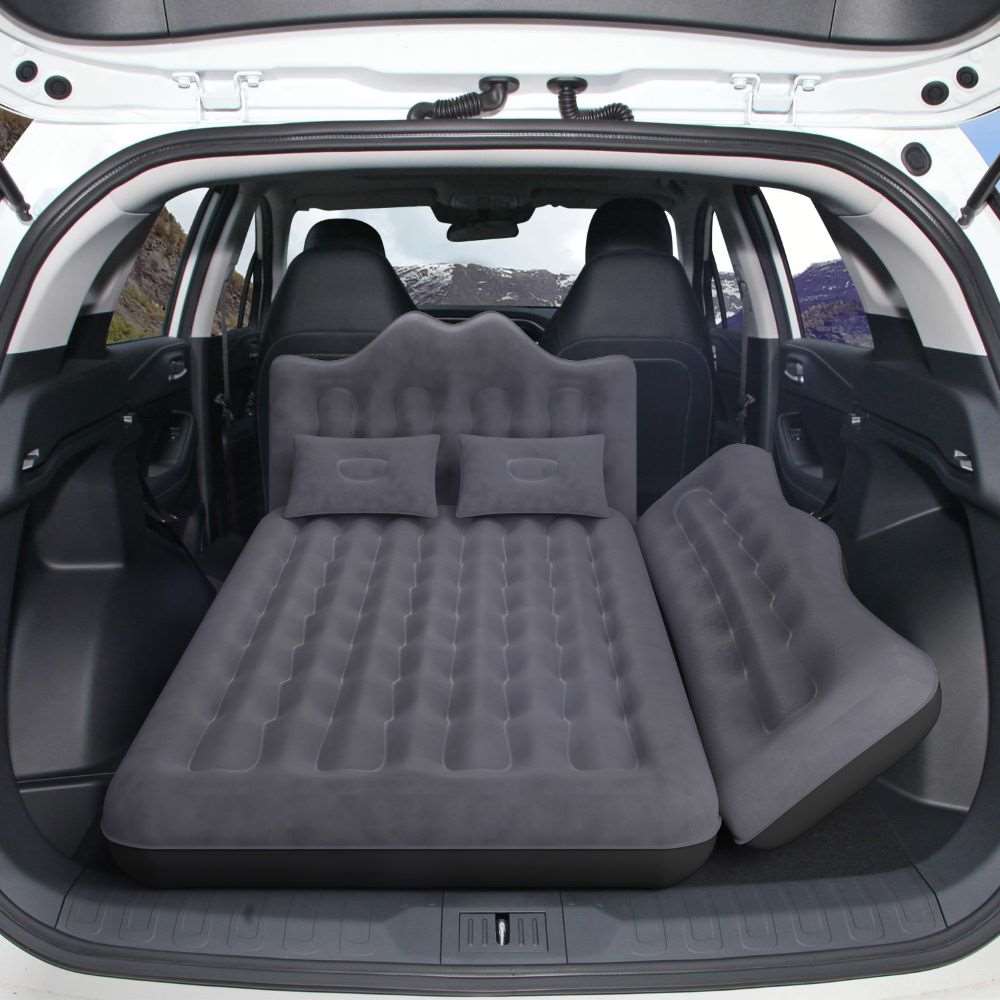 Wide Air Mattress Inflatable for SUV, Truck & Van Back Seat Camping Bed with Pump & Pillows,Black
