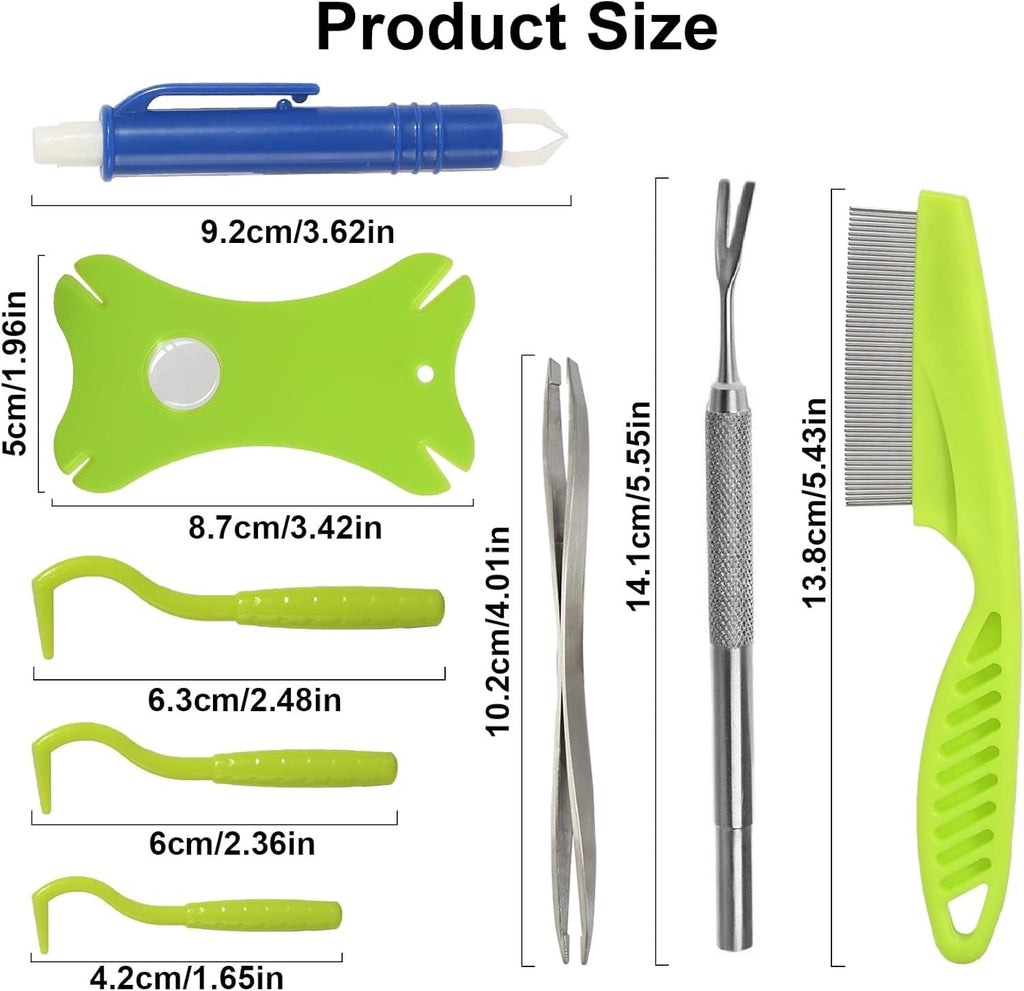 Tick Removal Tool 8 In 1 With Storage Box, Tick Tweezers, Flea Comb, Magnifying Glass, Dog Tick Remover Tool Tick Removal Kit Tick Removal Tool For Dogs Cats Pet Tick Comb