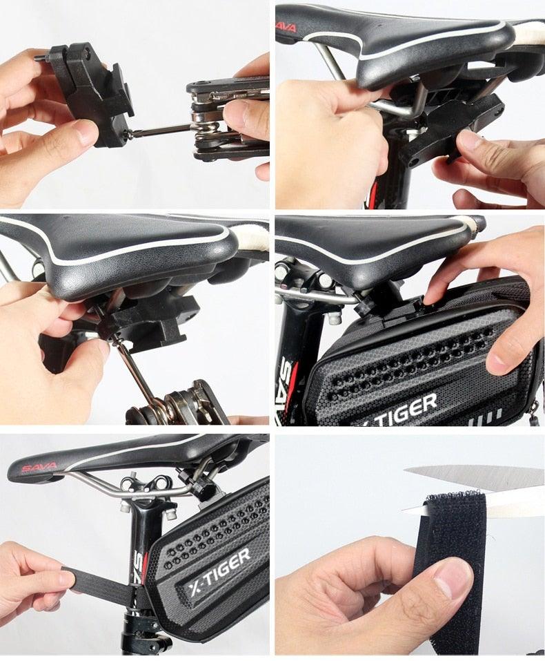 Bicycle Bag Rainproof  1.2L Large Capacity Cycling Seat Rear Bag For Accessories
